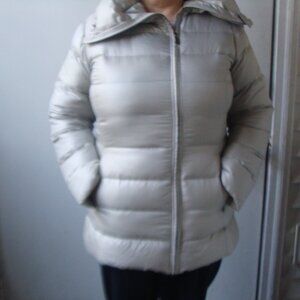 MARINA SPORT Women's Gray Duck Down Quilted Puffer Jacket, Size M-L. Italy
